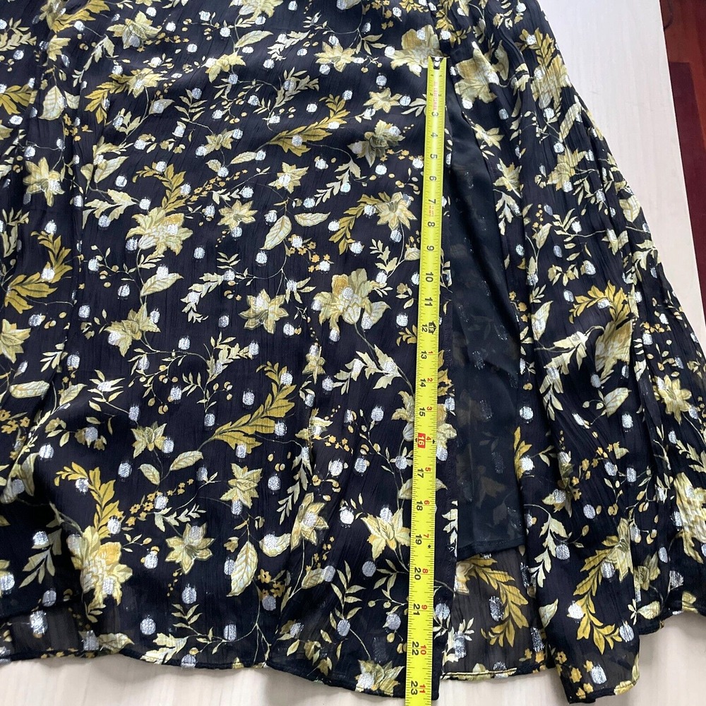 NWT $298 J.Crew Open-Back Metallic Clip-Dot Black Maxi Dress Golden Floral Sz 10 - Picture 16 of 16